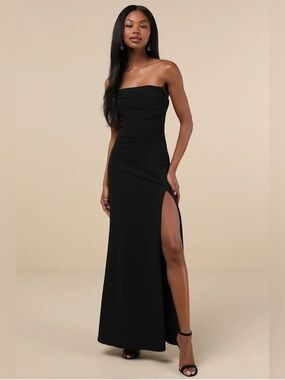 Lulus Strapless Black Dress